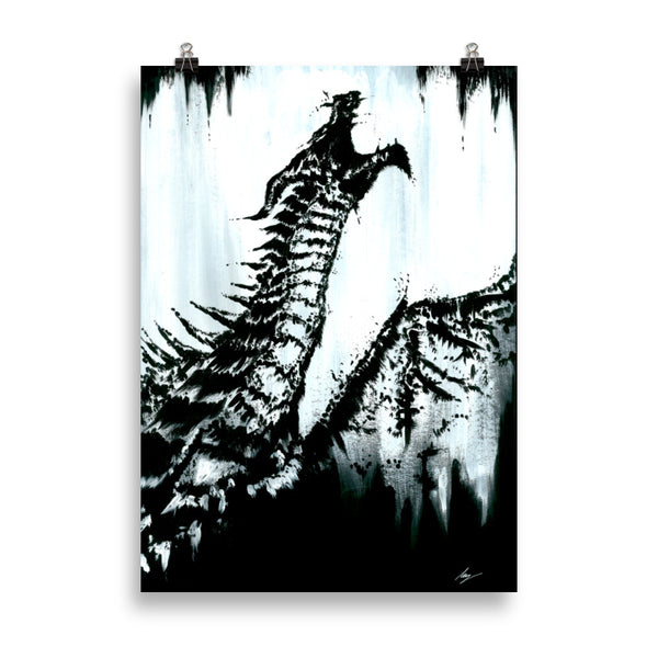 The dragons darkness. dragon, Gothic, witch, mythical and dark art poster. Gothic Home decor