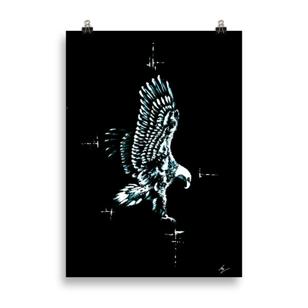 The Eagle soars high. Fly like an eagle whatever you go. Gothic, Eagle, poster. Gothic Home decor - Wall art