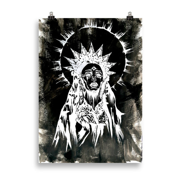 She sees all. Gothic home decor - Poster wall art. Black version