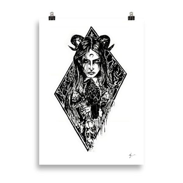 The raven witch - Poster wall art. High quality Enhanced Matte poster