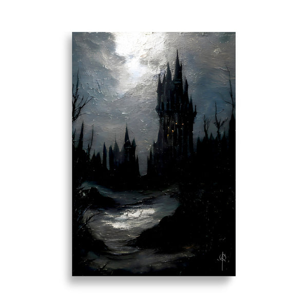 Dracula's Castle. Version IV. Oil painting. Art print.