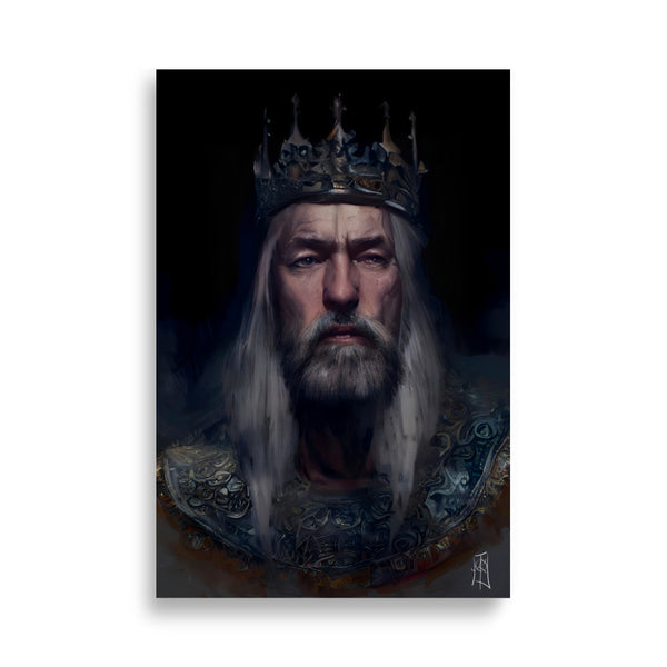 Oil Painting. The Wise King. Painting. Art print. original artwork. Gothic Home décor. Digital art.