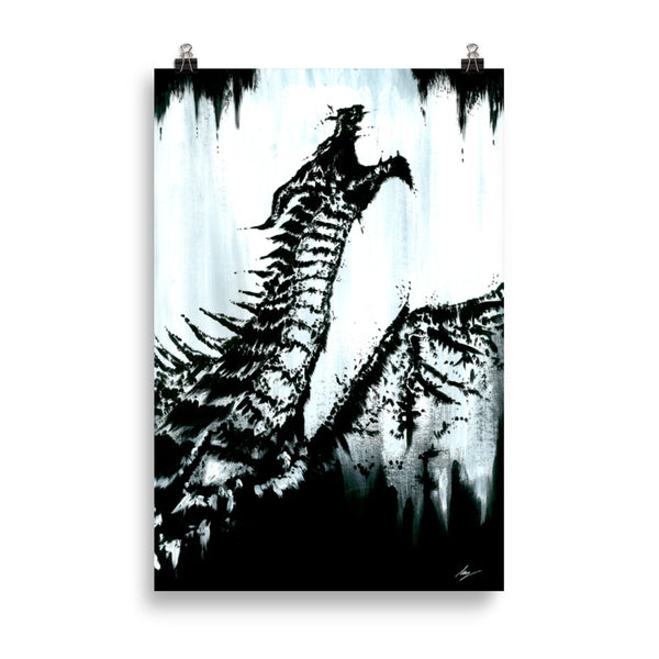 The dragons darkness. dragon, Gothic, witch, mythical and dark art poster. Gothic Home decor