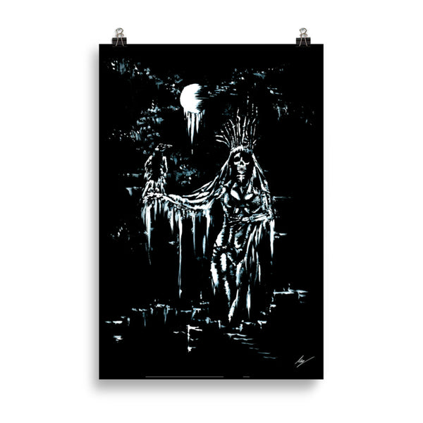 Morrigan the raven goddess. Gothic, Ravin, forest, witch, witchcraft and dark art. Gothic Home decor - Wall art