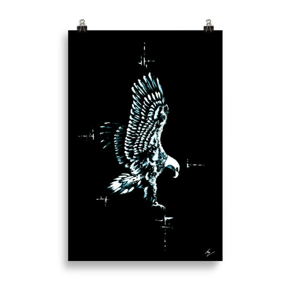 The Eagle soars high. Fly like an eagle whatever you go. Gothic, Eagle, poster. Gothic Home decor - Wall art