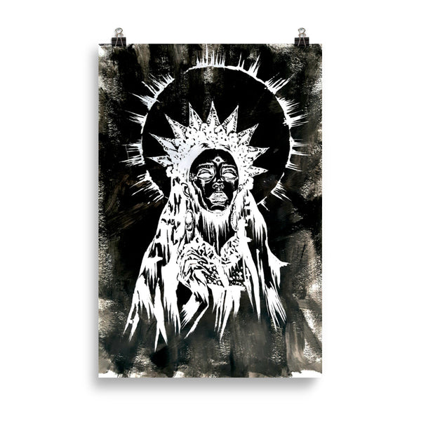 She sees all. Gothic home decor - Poster wall art. Black version