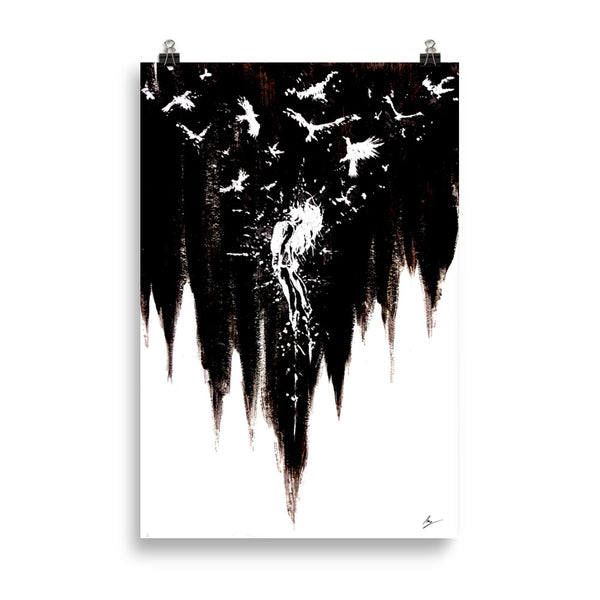 Her calling to Valhalla. Wall art - in black
