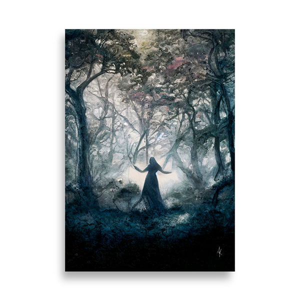 The dancing witch. Art print.