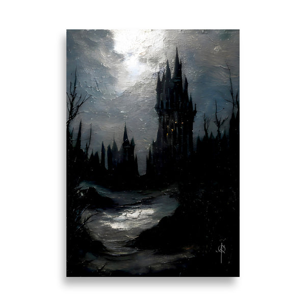 Dracula's Castle. Version IV. Oil painting. Art print.