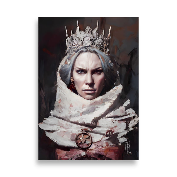 Oil Painting. Power of the queen. Painting. Art print. original artwork. Gothic Home décor. Digital art.