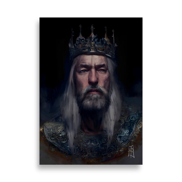 Oil Painting. The Wise King. Painting. Art print. original artwork. Gothic Home décor. Digital art.