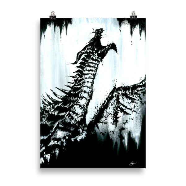 The dragons darkness. dragon, Gothic, witch, mythical and dark art poster. Gothic Home decor