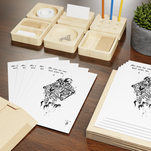 My love for you will never die. Greeting Cards (1 or 10-pcs). White version
