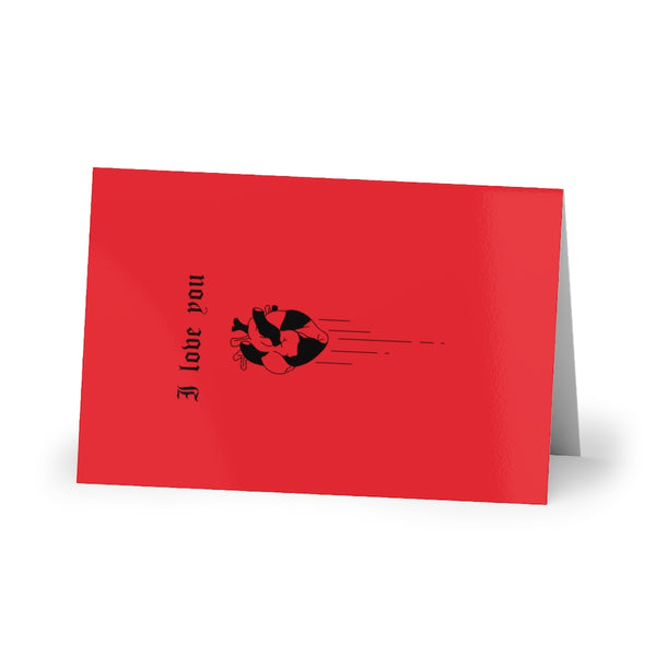 My love for you will never die. Greeting Cards (1 or 10-pcs). Red version