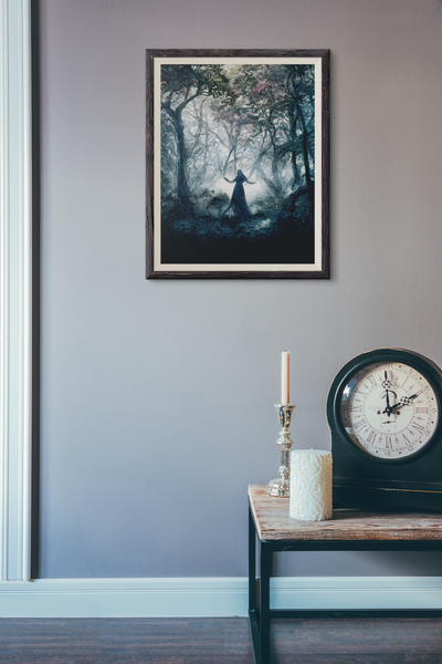 The dancing witch. Art print.