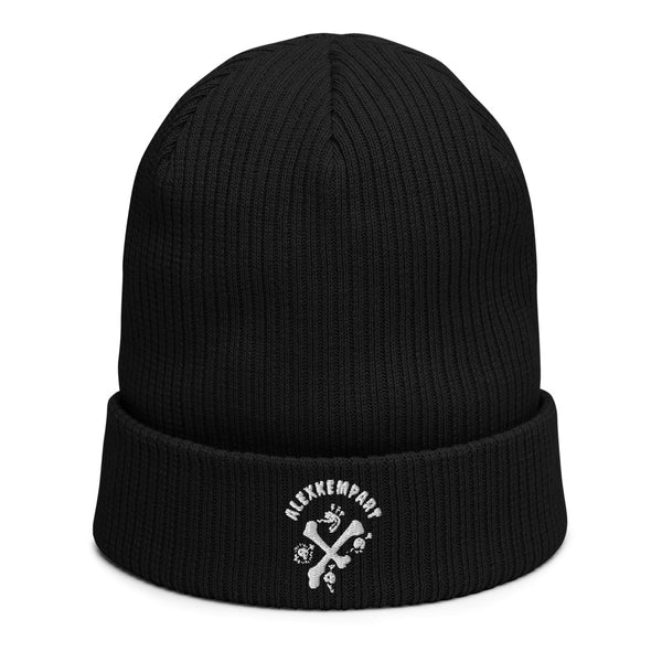 Double crossed - alexkempart original organic ribbed beanie