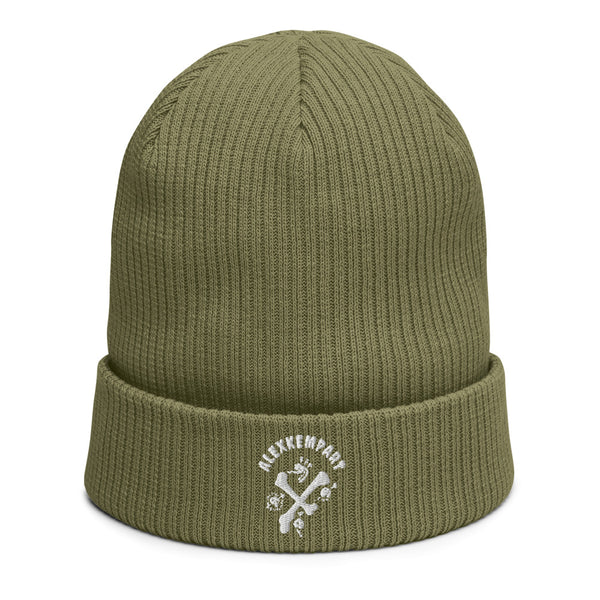 Double crossed - alexkempart original organic ribbed beanie