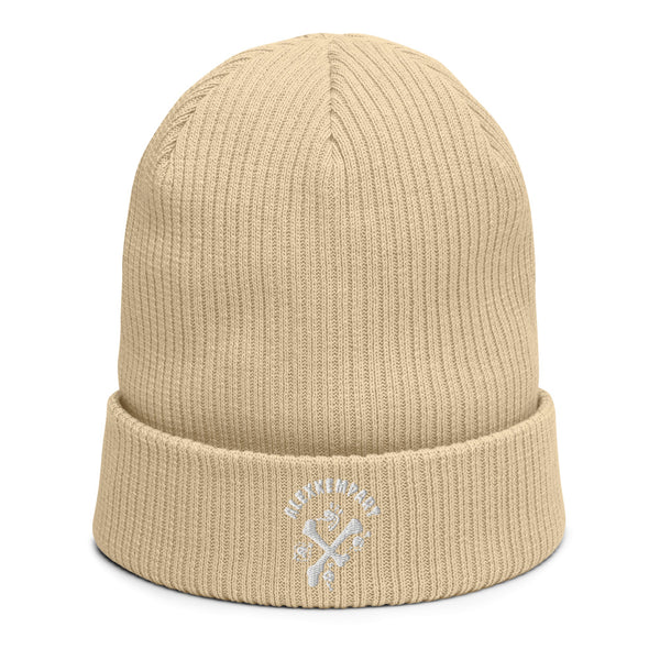 Double crossed - alexkempart original organic ribbed beanie
