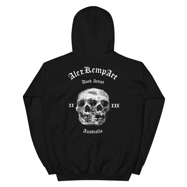 AlexKempArt - Double trouble skull head. Hoodie