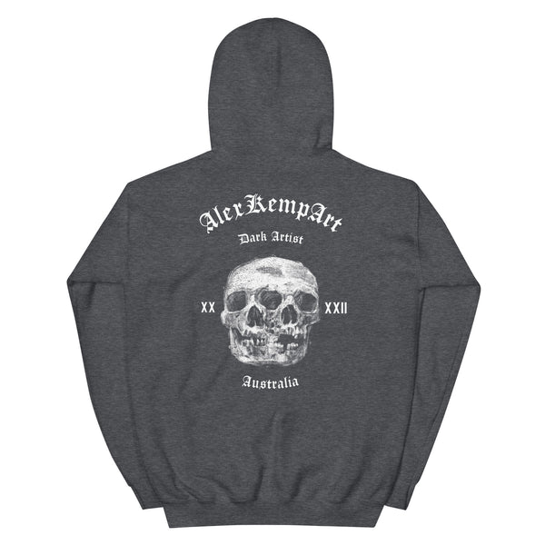 AlexKempArt - Double trouble skull head. Hoodie