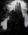 Dracula's castle - Oil painting. Art print and poster. Artwork Gothic home decor gift.