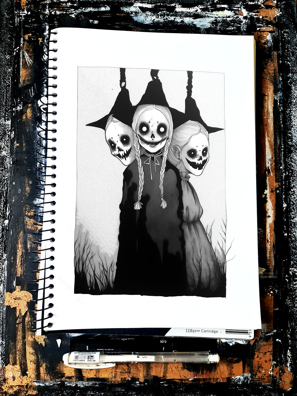 The witches of Salem. Concept VI - Sketch artwork. Dark Series II. Art print and poster. Artwork Gothic home decor gift.