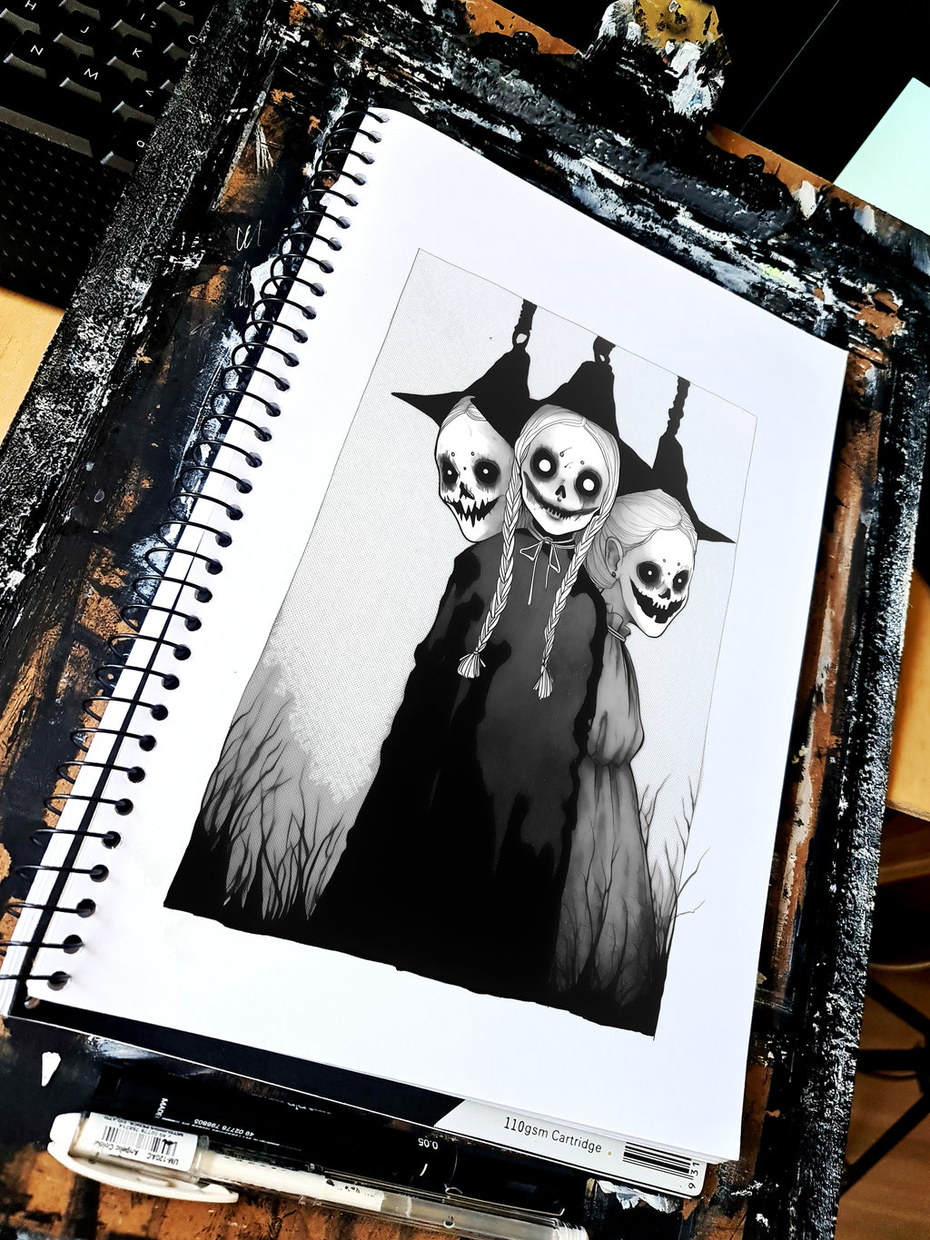 The witches of Salem. Concept VI - Sketch artwork. Dark Series II. Art print and poster. Artwork Gothic home decor gift.