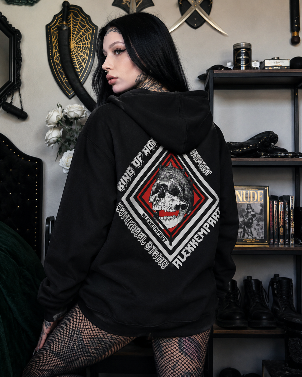 Premium full zip hoodie - King of nothing - Cathedral Static.