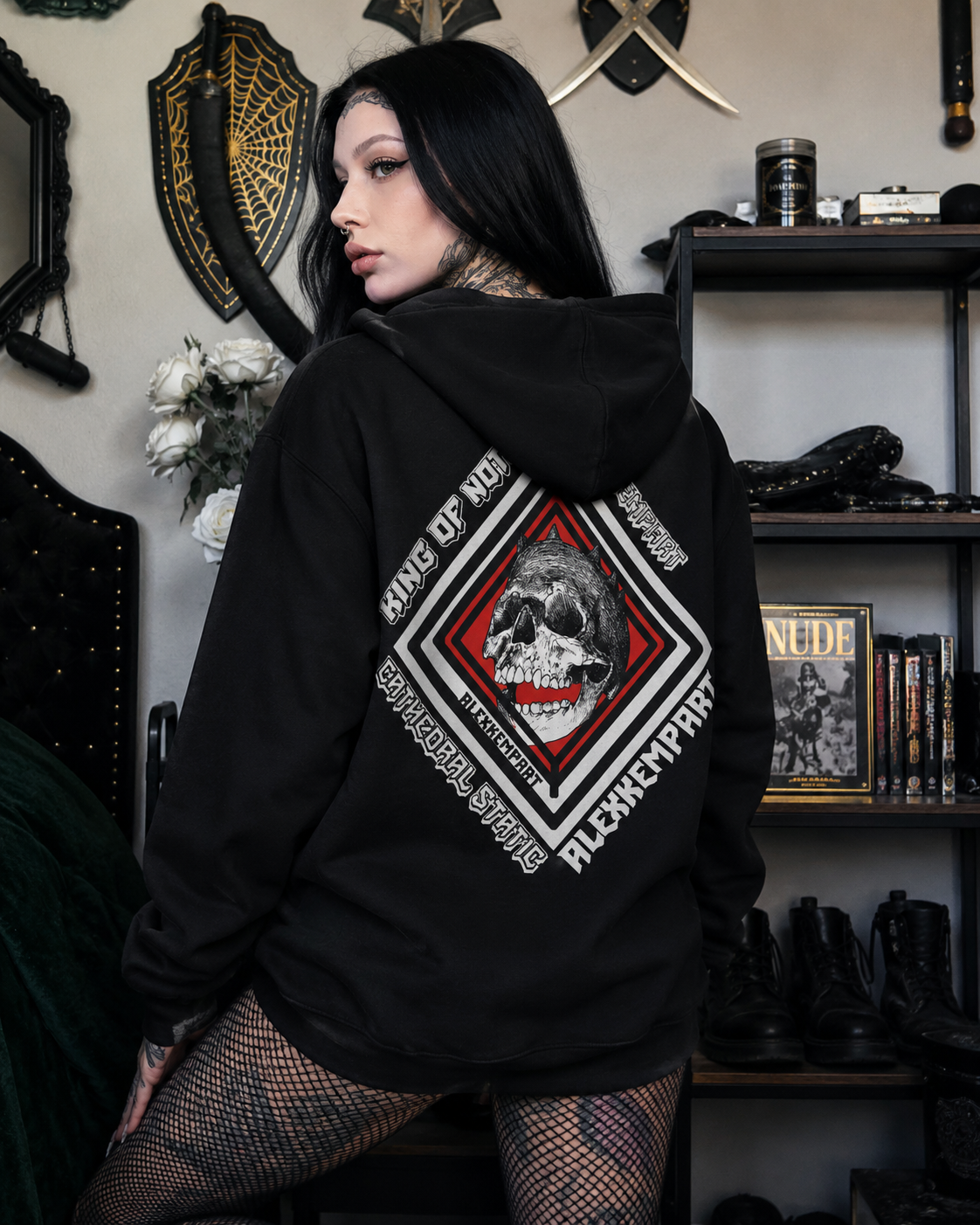 Premium full zip hoodie - King of nothing - Cathedral Static.