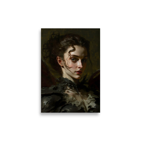 Oil Painting. Selene the Death Dealer VII. Painting. Art print. original artwork. Gothic Home décor. Digital art.