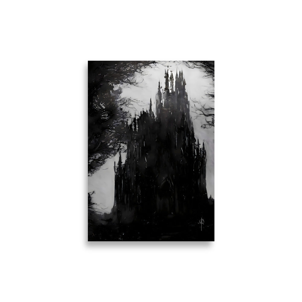 Dracula's castle - Oil painting. Art print and poster. Artwork Gothic home decor gift.