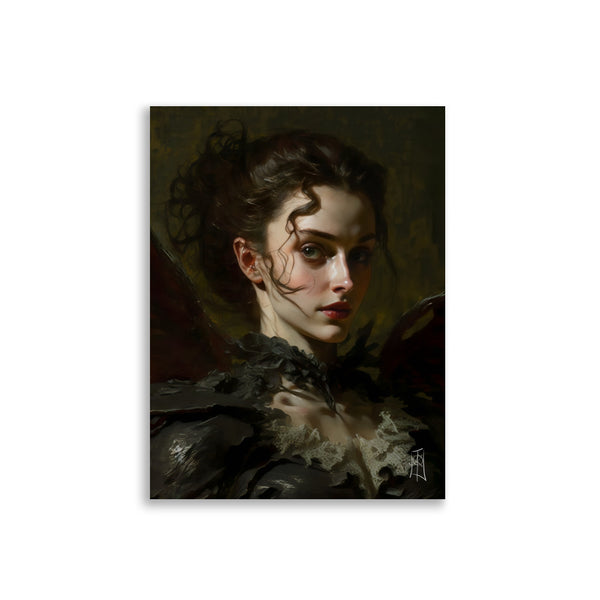 Oil Painting. Selene the Death Dealer VII. Painting. Art print. original artwork. Gothic Home décor. Digital art.