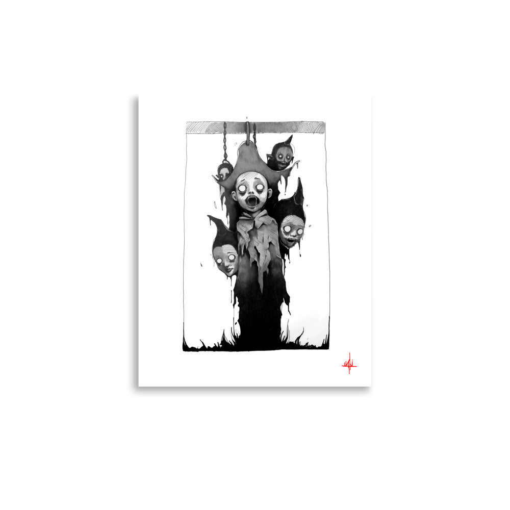 Vampire kids. Concept VI - Sketch artwork. Dark Series II. Art print and poster. Artwork Gothic home decor gift.