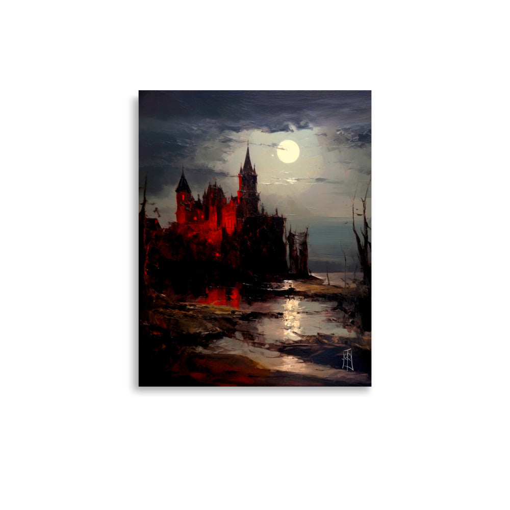 Castlevania blood. The dark castle. Painting. Art print. original artwork. Gothic Home décor.