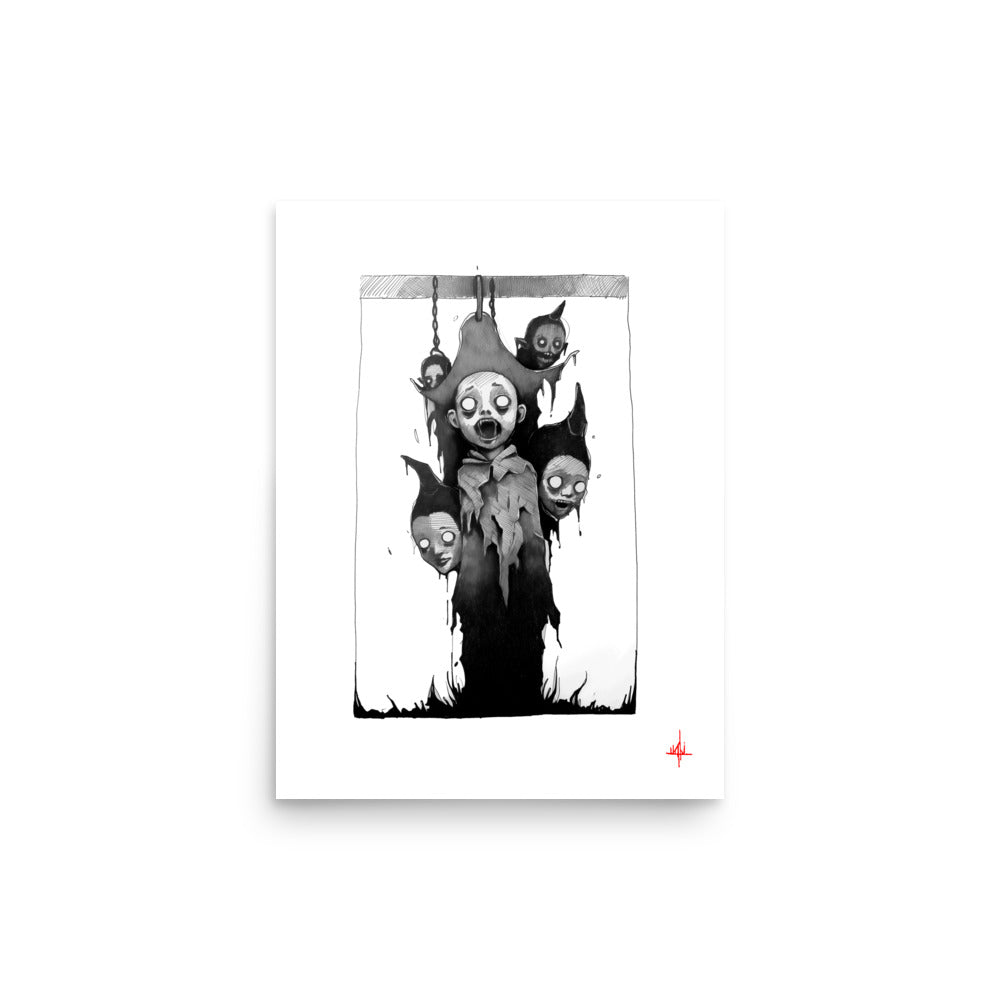 Vampire kids. Concept VI - Sketch artwork. Dark Series II. Art print and poster. Artwork Gothic home decor gift.