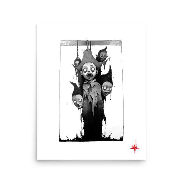 Vampire kids. Concept VI - Sketch artwork. Dark Series II. Art print and poster. Artwork Gothic home decor gift.