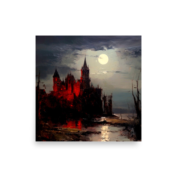 Castlevania blood. The dark castle. Painting. Art print. original artwork. Gothic Home décor.