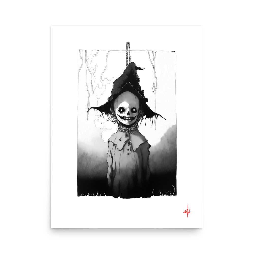 The hanging witch Concept VI - Sketch artwork. Dark Series II. Art print and poster. Artwork Gothic home decor gift.