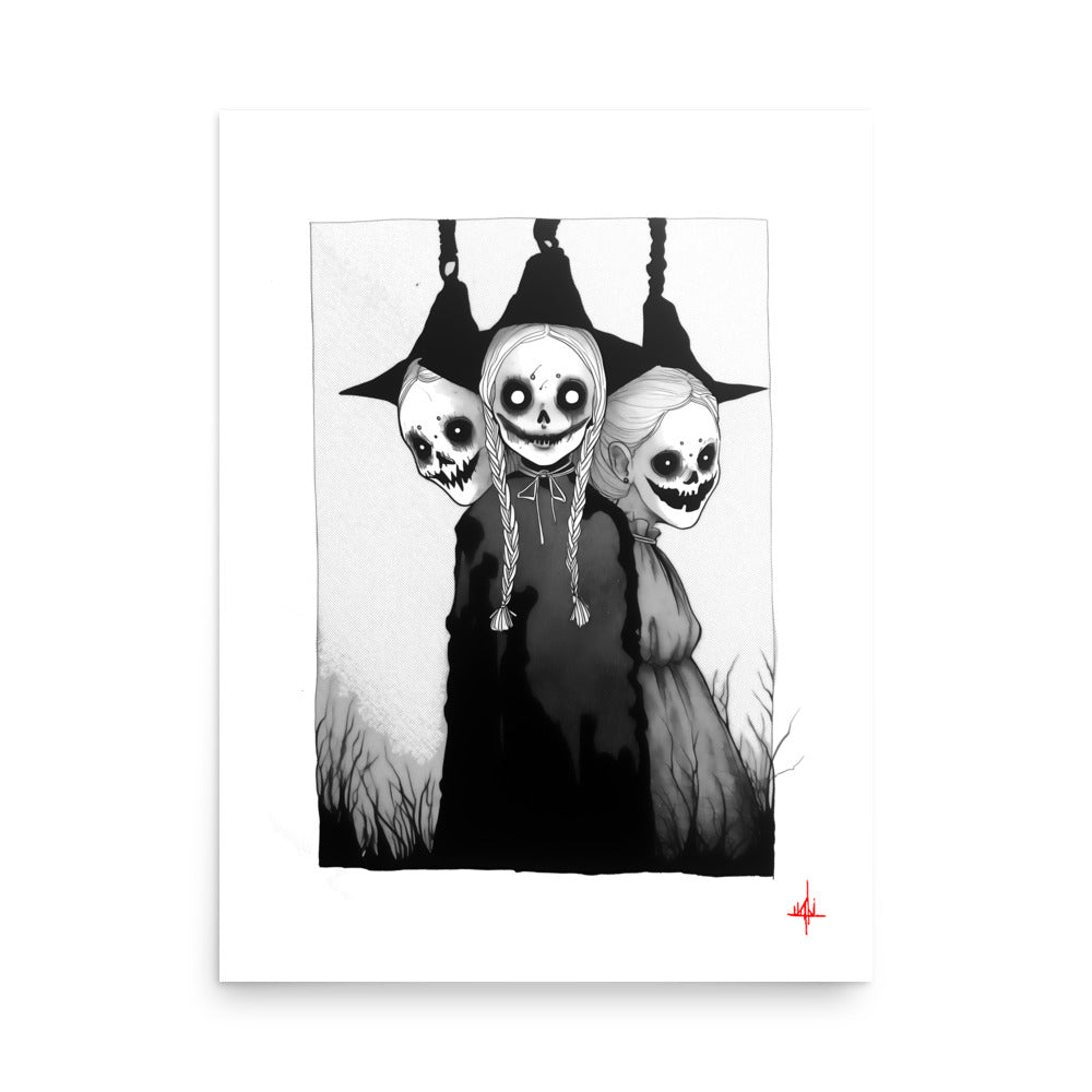 The witches of Salem. Concept VI - Sketch artwork. Dark Series II. Art print and poster. Artwork Gothic home decor gift.