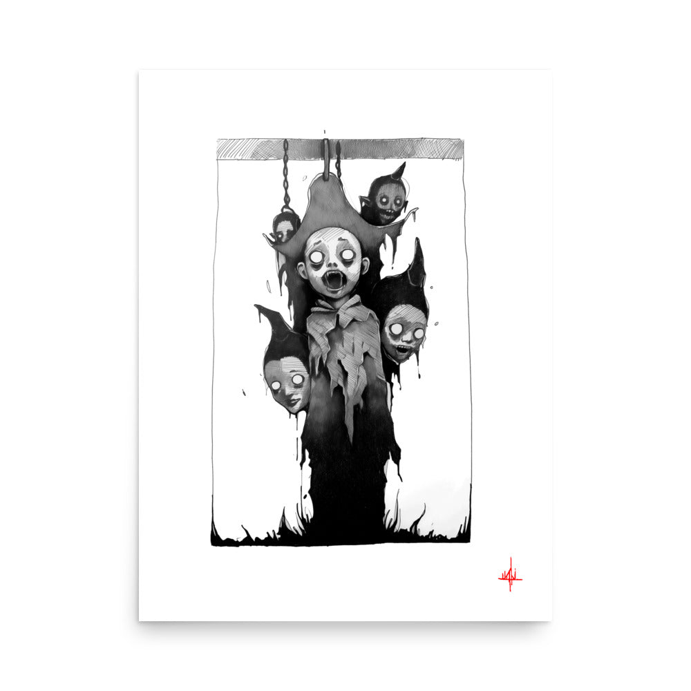 Vampire kids. Concept VI - Sketch artwork. Dark Series II. Art print and poster. Artwork Gothic home decor gift.