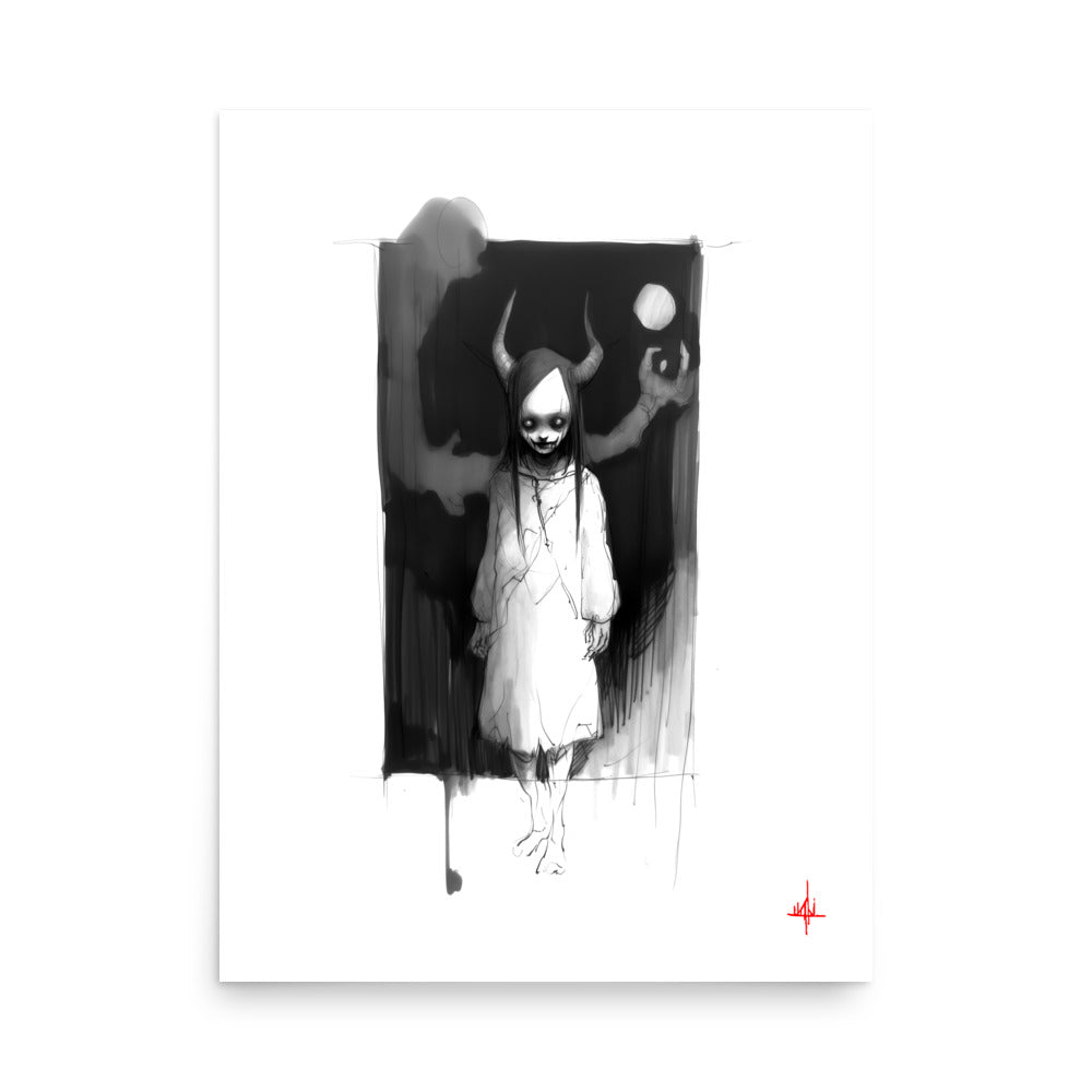 The devil inside. Concept VI - Sketch artwork. Dark Series II. Art print and poster. Artwork Gothic home decor gift.