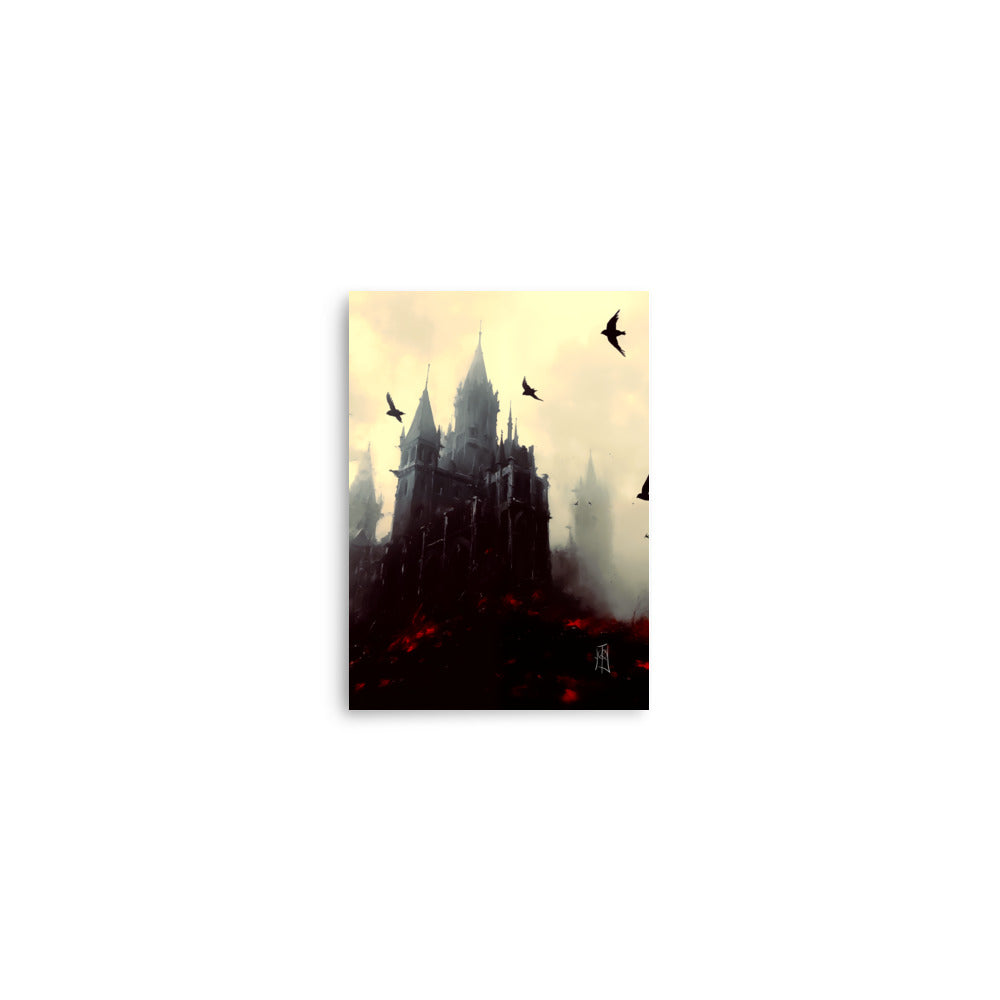 Ravens Castle - Oil Painting. Art print. original artwork. Gothic Home décor.
