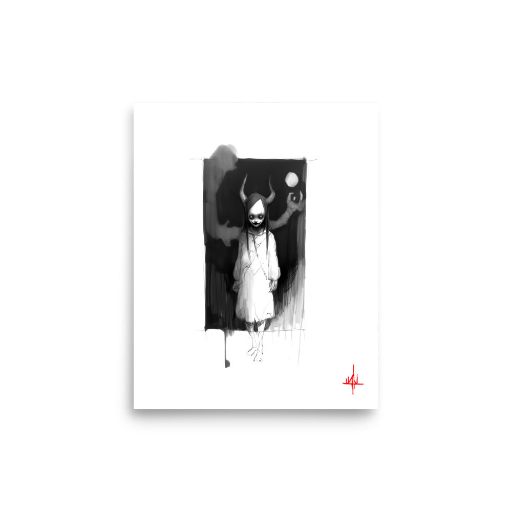The devil inside. Concept VI - Sketch artwork. Dark Series II. Art print and poster. Artwork Gothic home decor gift.