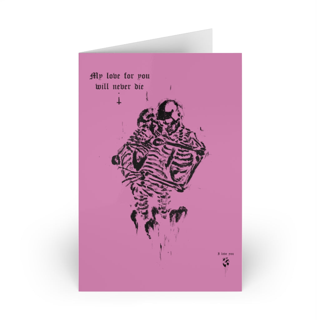 Copy of My love for you will never die. Greeting Cards (1 or 10-pcs). Pink version