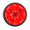 Wall clock -  Wicca Pagan Celtic Triquetra. Ravens blood red.