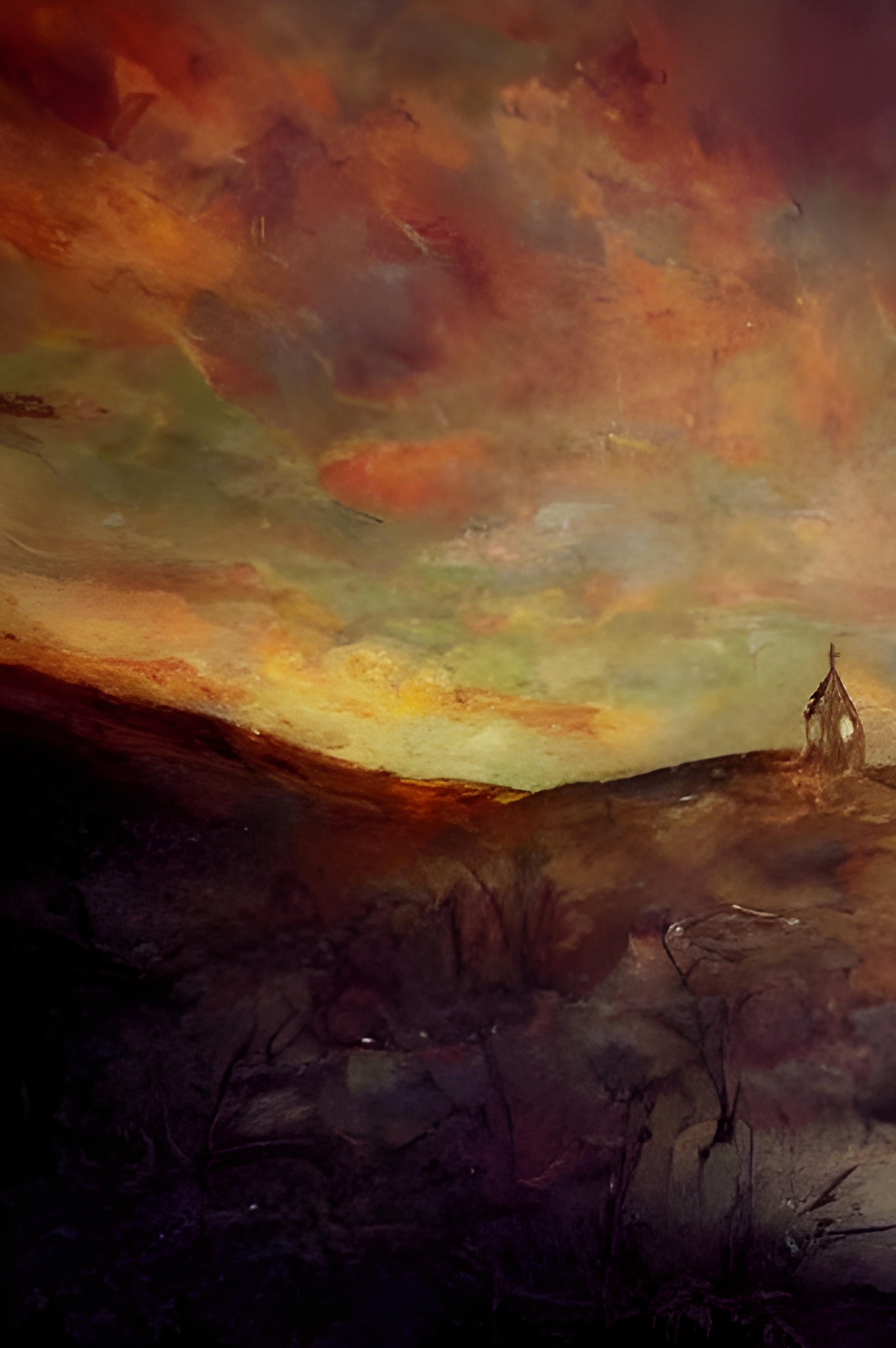 Red Robe Sinner - High Quality Art print. Original oil painting, Hand painted Landscape Art