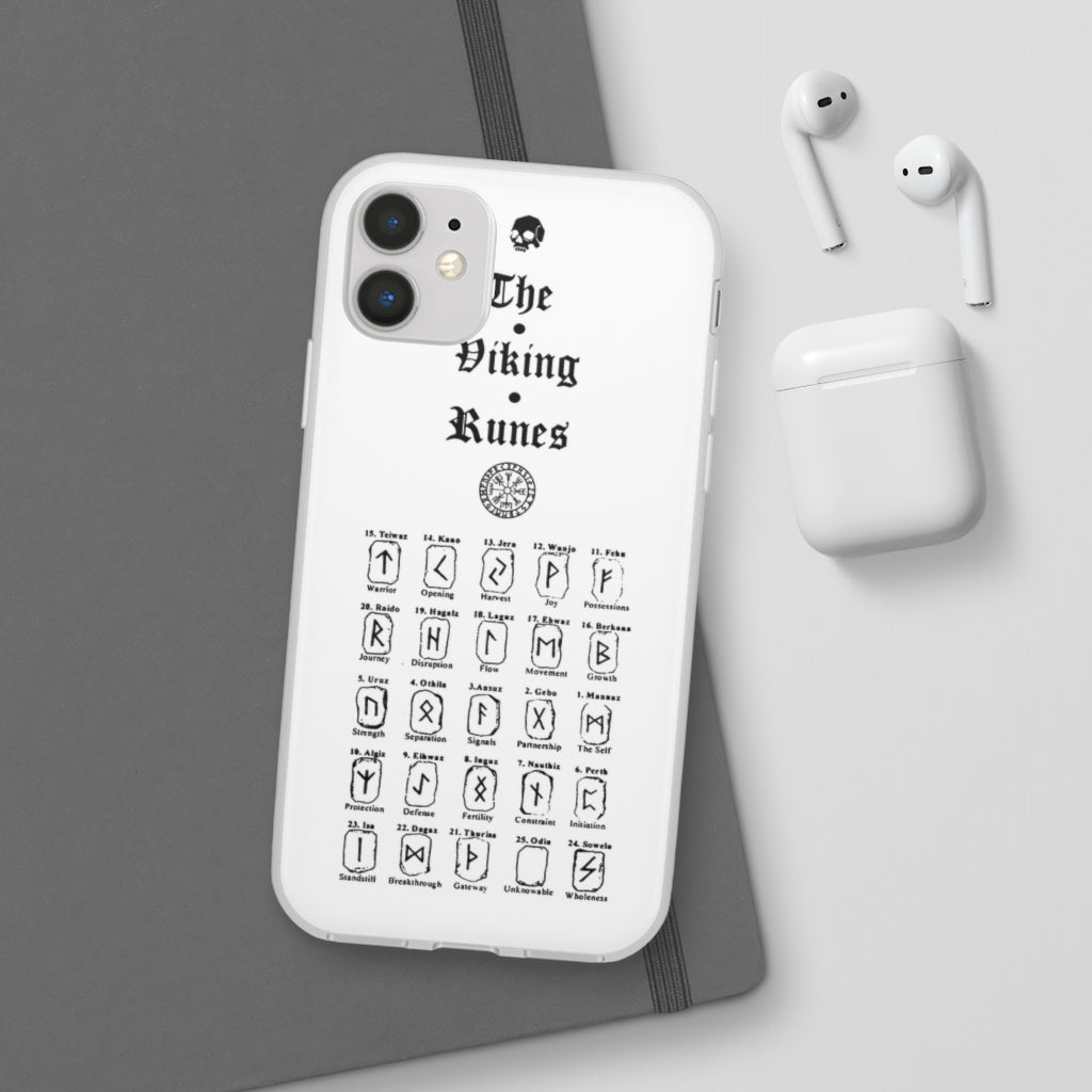 Flexi Cases - The Viking runes. White version. mobile phone case, iPhone case, Samsung case, mobile accessory. Norse. Viking. pagan