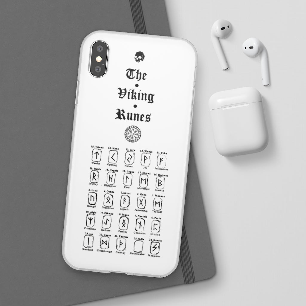 Flexi Cases - The Viking runes. White version. mobile phone case, iPhone case, Samsung case, mobile accessory. Norse. Viking. pagan