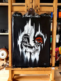 The skull queen. Gothic, Witch, witchcraft, forest and dark painting- Original acrylic painting