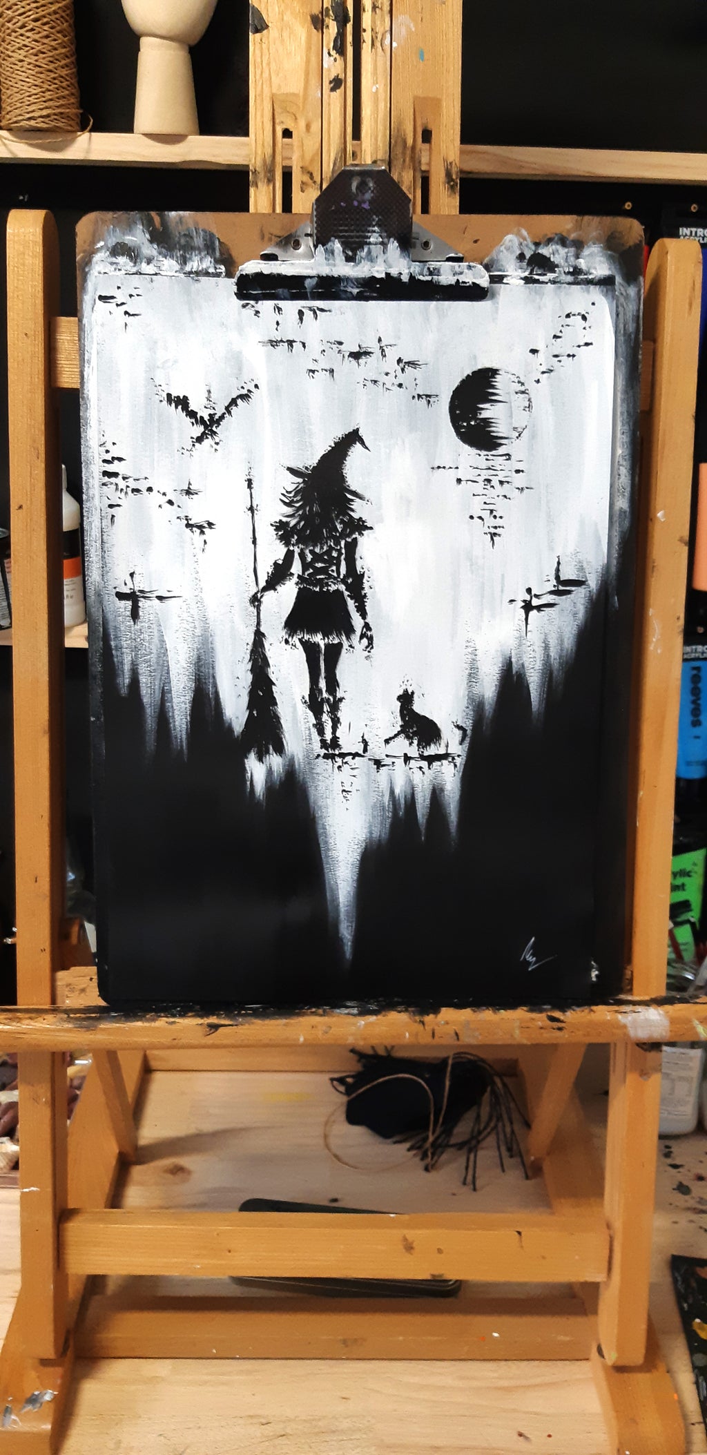 Morgan le Fay - The witch - Original acrylic painting